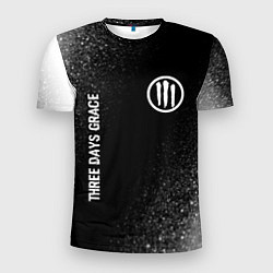 Мужская спорт-футболка Three Days Grace glitch на темном фоне вертикально