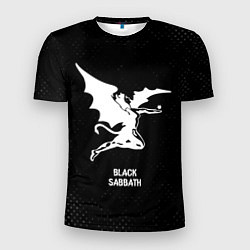 Футболка спортивная мужская Black Sabbath glitch на темном фоне, цвет: 3D-принт