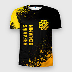 Мужская спорт-футболка Breaking Benjamin - gold gradient вертикально