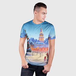 Футболка спортивная мужская Новогодняя площадь, цвет: 3D-принт — фото 2