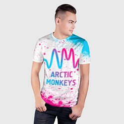 Футболка спортивная мужская Arctic Monkeys neon gradient style, цвет: 3D-принт — фото 2