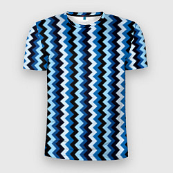 Мужская спорт-футболка Ломаные полосы синий