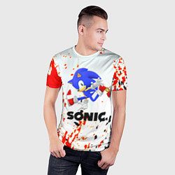 Футболка спортивная мужская Sonic краски абстрактные, цвет: 3D-принт — фото 2
