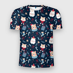 Мужская спорт-футболка New years pattern with animals