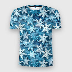 Мужская спорт-футболка New Years pattern with snowflakes