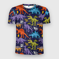 Мужская спорт-футболка Мультяшные динозавры