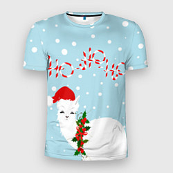 Мужская спорт-футболка Лама в роли Санта Клауса