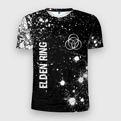 Мужская спорт-футболка Elden Ring glitch на темном фоне вертикально