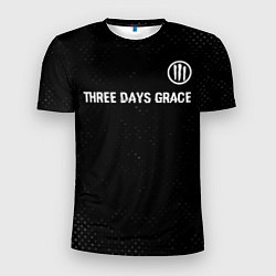 Мужская спорт-футболка Three Days Grace glitch на темном фоне посередине