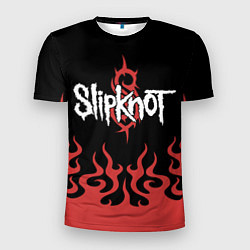 Футболка спортивная мужская Slipknot в огне, цвет: 3D-принт