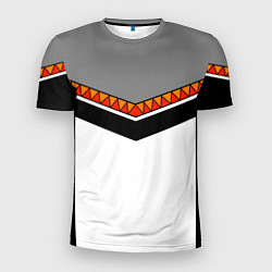 Мужская спорт-футболка Углы и треугольники: оранжевый и красный