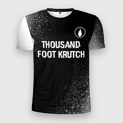 Футболка спортивная мужская Thousand Foot Krutch glitch на темном фоне посеред, цвет: 3D-принт