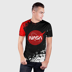 Футболка спортивная мужская NASA краски спорт, цвет: 3D-принт — фото 2