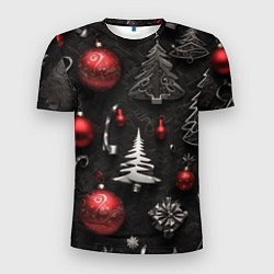 Мужская спорт-футболка Новогодние игрушки елочные