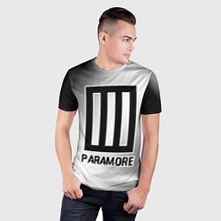 Футболка спортивная мужская Paramore glitch на светлом фоне, цвет: 3D-принт — фото 2