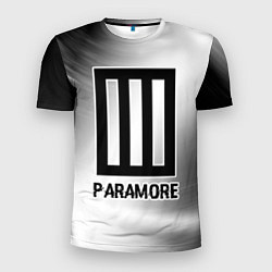 Футболка спортивная мужская Paramore glitch на светлом фоне, цвет: 3D-принт