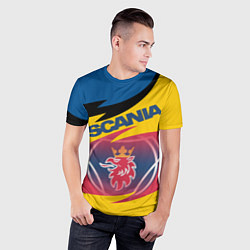 Футболка спортивная мужская Scania logo, цвет: 3D-принт — фото 2