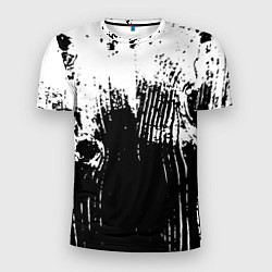 Мужская спорт-футболка Черно-белая абстракция гранж