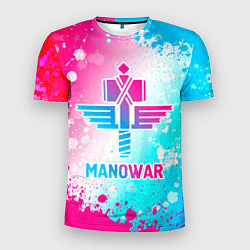 Мужская спорт-футболка Manowar neon gradient style