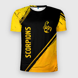 Мужская спорт-футболка Scorpions - gold gradient вертикально