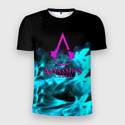 Футболка спортивная мужская Assassins Creed flame neon, цвет: 3D-принт