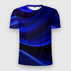 Футболка спортивная мужская Темная синяя абстракция, цвет: 3D-принт