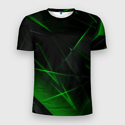 Мужская спорт-футболка Зелёные узоры текстура