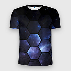 Мужская спорт-футболка Космические соты - геометрия