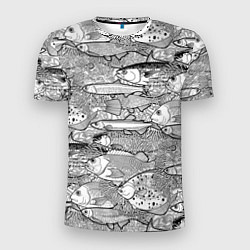 Мужская спорт-футболка Экзотические рыбы в кораллах