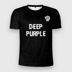 Футболка спортивная мужская Deep Purple glitch на темном фоне посередине, цвет: 3D-принт
