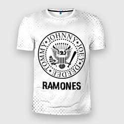 Футболка спортивная мужская Ramones glitch на светлом фоне, цвет: 3D-принт