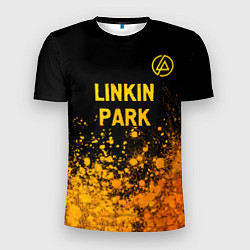 Мужская спорт-футболка Linkin Park - gold gradient посередине