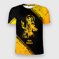 Футболка спортивная мужская Iron Maiden - gold gradient, цвет: 3D-принт