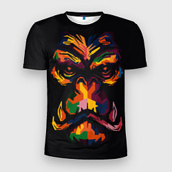 Мужская спорт-футболка Морда гориллы поп-арт