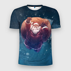 Мужская спорт-футболка Летящий Санта
