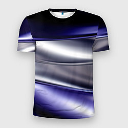 Футболка спортивная мужская Белая абстракция на фиолетовом, цвет: 3D-принт