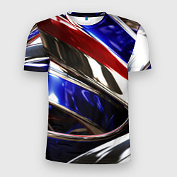 Футболка спортивная мужская Металлические абстрактные вставки, цвет: 3D-принт