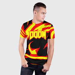 Футболка спортивная мужская Doom eternal fire storm, цвет: 3D-принт — фото 2
