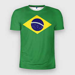 Футболка спортивная мужская Бразилия флаг, цвет: 3D-принт