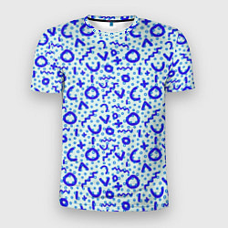 Мужская спорт-футболка Синие каракули