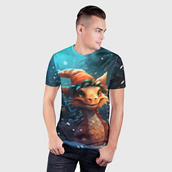 Футболка спортивная мужская Дракон под снегом, цвет: 3D-принт — фото 2