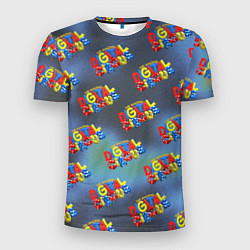 Мужская спорт-футболка The amazing digital circus pattern