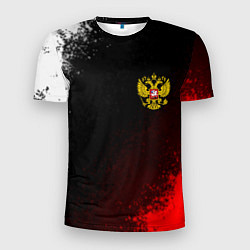 Мужская спорт-футболка Герб РФ краски империи