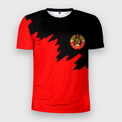 Мужская спорт-футболка СССР красный стиль силы