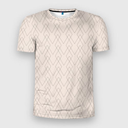 Мужская спорт-футболка Бежевый геометричные линии