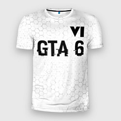 Футболка спортивная мужская GTA 6 glitch на светлом фоне посередине, цвет: 3D-принт