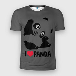 Мужская спорт-футболка Я люблю панду