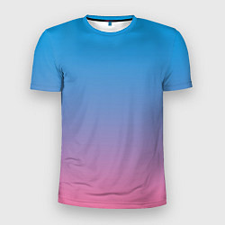 Мужская спорт-футболка Небесно-розовый градиент