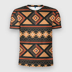 Мужская спорт-футболка Этническая геометрия с ромбами - паттерн