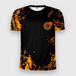 Мужская спорт-футболка Half life orange splash city 17